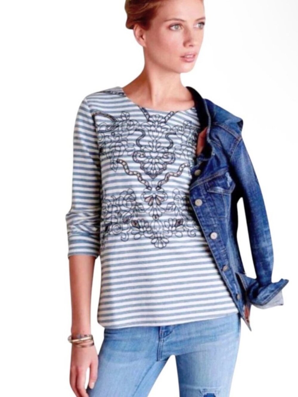 ANTHROPOLOGIE POSTMARK FIRST MATE TOP